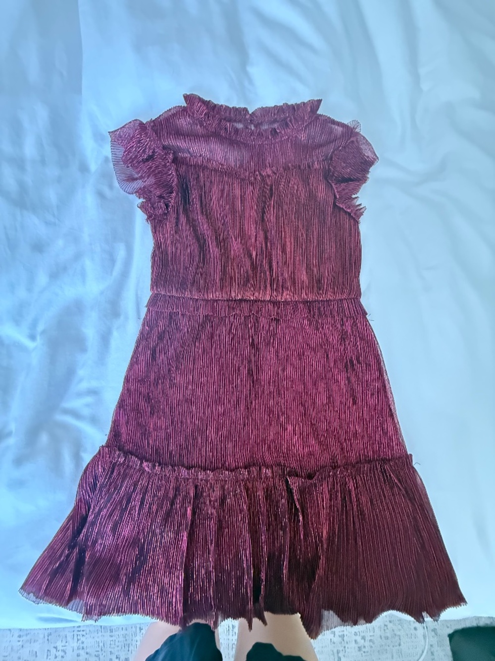 Zunie Girls Tiered Metallic Ruffle Party Dress